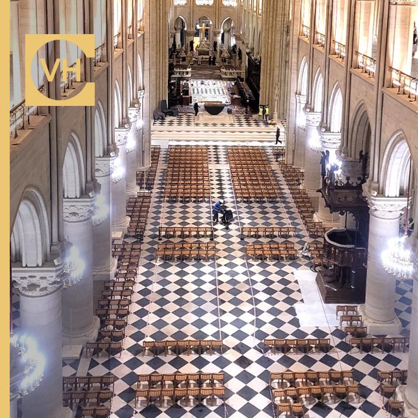 1 000 m² de marbre Lunel pour la nef de Notre-Dame de Paris